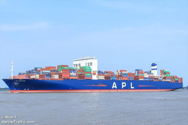 apl singapura (Container Ship) - IMO 9632002, MMSI 566955000, Call Sign S6LT3 under the flag of Singapore