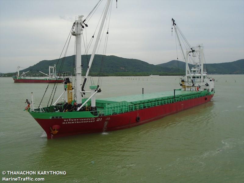 harin transport 21 (General Cargo Ship) - IMO 8707082, MMSI 567004900, Call Sign HSB2580 under the flag of Thailand