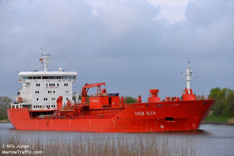 mt chem alya (Chemical/Oil Products Tanker) - IMO 9486166, MMSI 636017886, Call Sign D5NE3 under the flag of Liberia