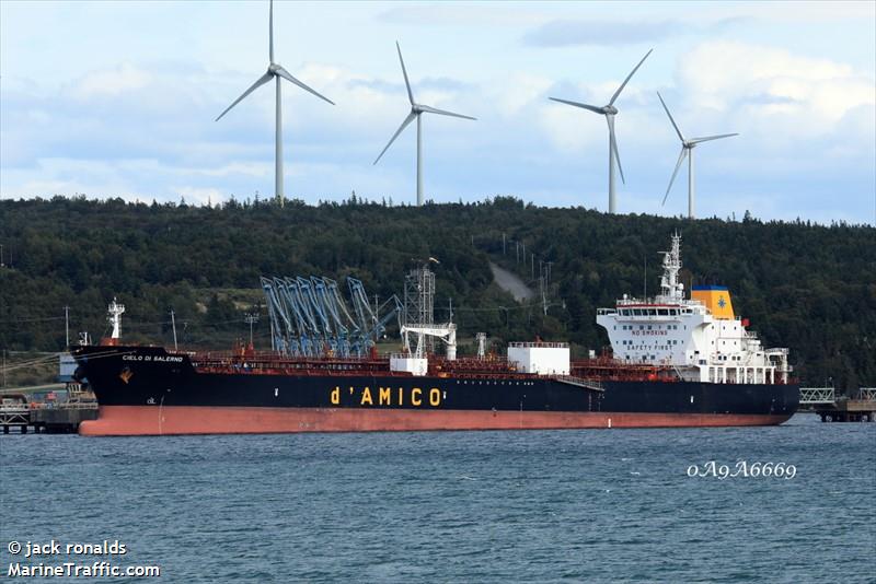 cielo di salerno (Chemical/Oil Products Tanker) - IMO 9717292, MMSI 249775000, Call Sign 9HA4373 under the flag of Malta