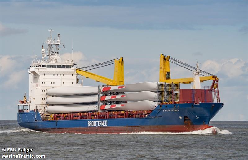 breb star (General Cargo Ship) - IMO 9415325, MMSI 305614000, Call Sign V2EZ6 under the flag of Antigua & Barbuda