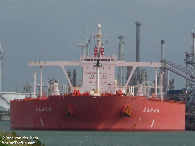saham (Crude Oil Tanker) - IMO 9375238, MMSI 352978000, Call Sign 3FWF2 under the flag of Panama