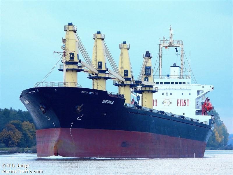 berna (Bulk Carrier) - IMO 9085675, MMSI 518807000, Call Sign E5U2754 under the flag of Cook Islands