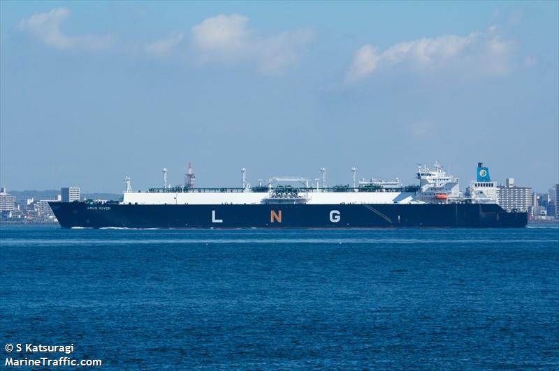 amur river (LNG Tanker) - IMO 9317999, MMSI 538003001, Call Sign V7NQ5 under the flag of Marshall Islands