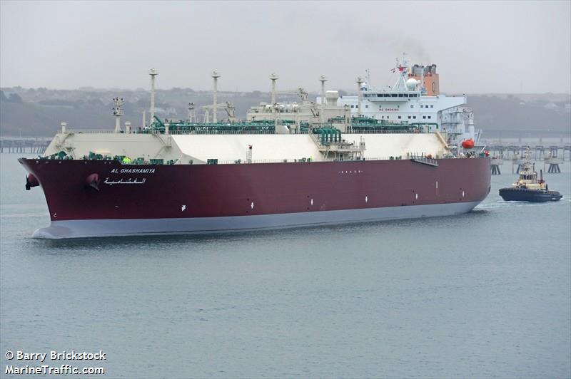 al ghashamiya (LNG Tanker) - IMO 9397286, MMSI 538003353, Call Sign V7QF9 under the flag of Marshall Islands