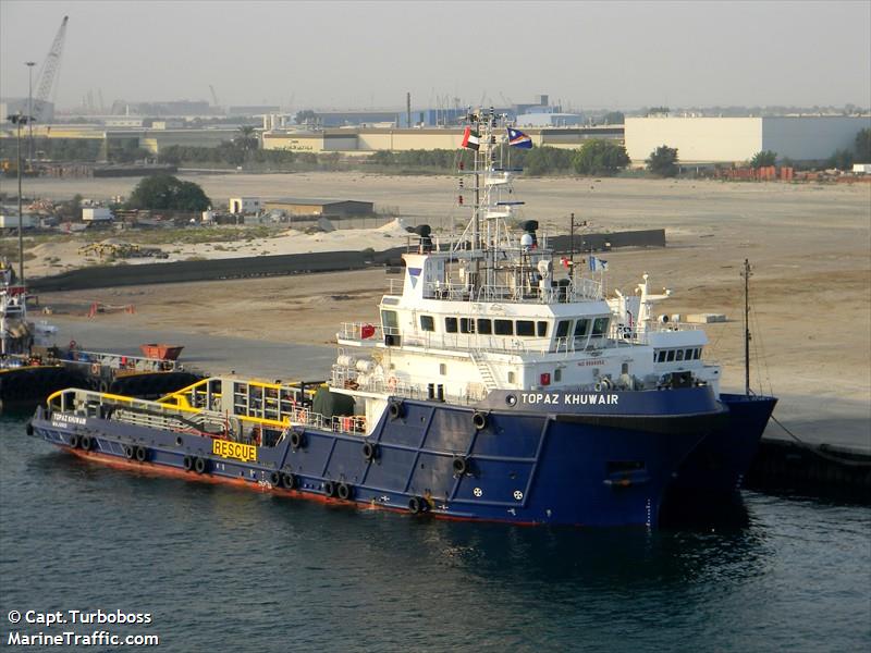 topaz khuwair (Offshore Tug/Supply Ship) - IMO 9588952, MMSI 538003762, Call Sign V7TA3 under the flag of Marshall Islands