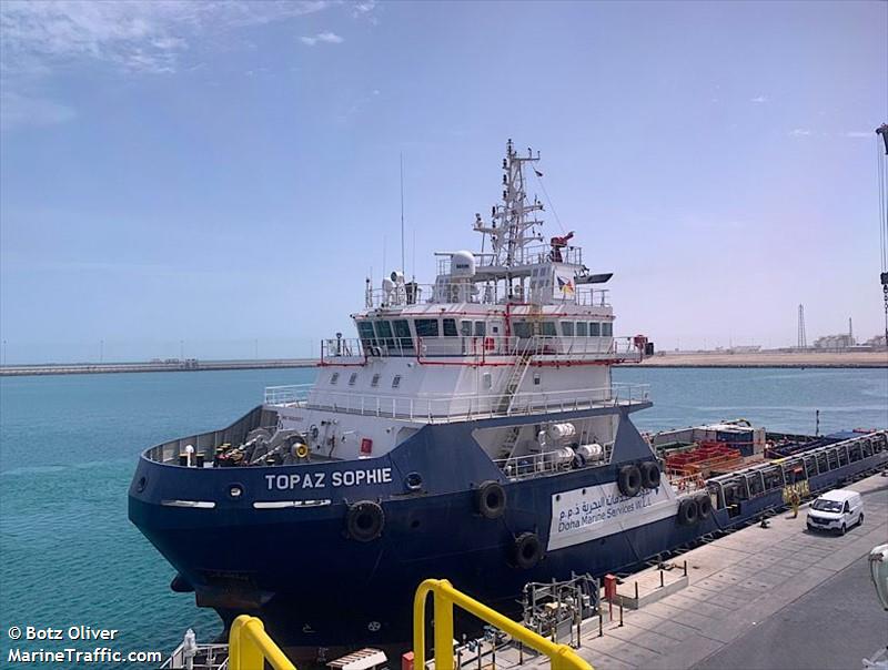 topaz sophie (Offshore Tug/Supply Ship) - IMO 9680657, MMSI 538005335, Call Sign V7CV9 under the flag of Marshall Islands