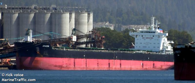 amazon (Bulk Carrier) - IMO 9830989, MMSI 538008013, Call Sign V7RY2 under the flag of Marshall Islands