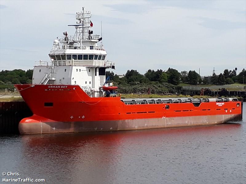 orhan bey (Offshore Tug/Supply Ship) - IMO 9421776, MMSI 271046821, Call Sign TCA5495 under the flag of Turkey
