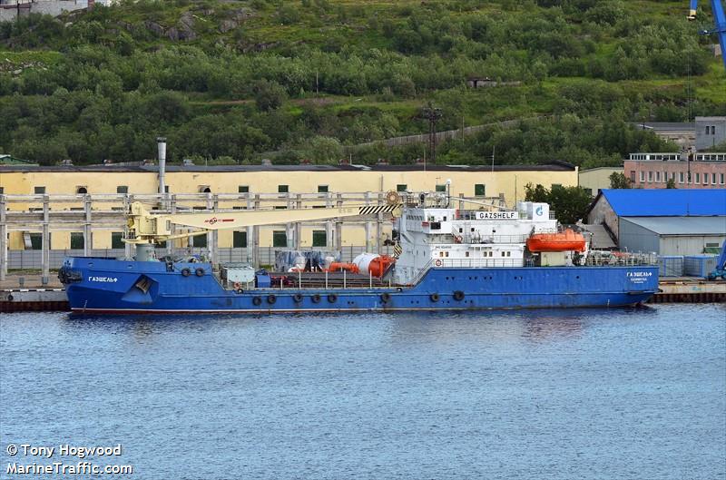 gazshelf (Crane Ship) - IMO 9240110, MMSI 273452660, Call Sign UFTV under the flag of Russia