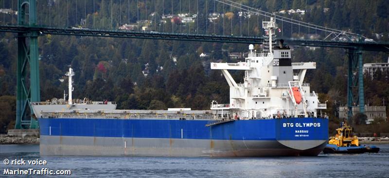 btg olympos (Bulk Carrier) - IMO 9710141, MMSI 311000426, Call Sign C6CB6 under the flag of Bahamas