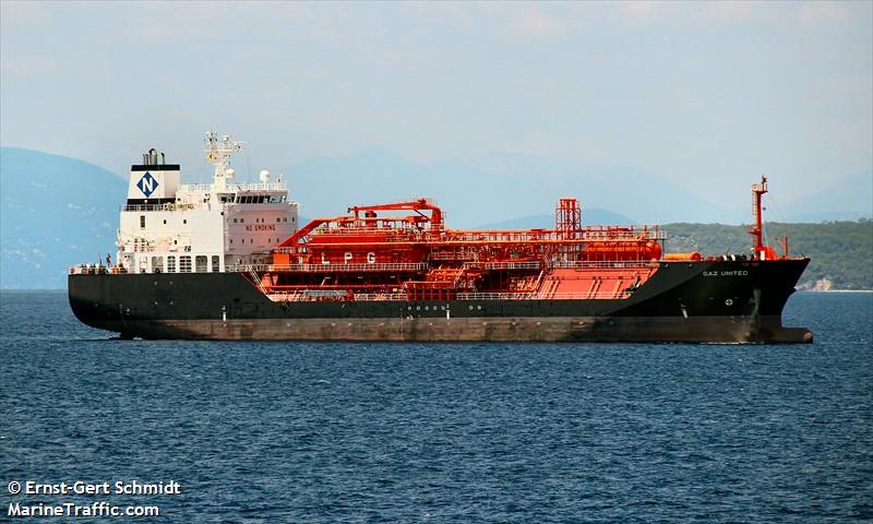 gaz united (LPG Tanker) - IMO 9511650, MMSI 356522000, Call Sign 3FVH2 under the flag of Panama