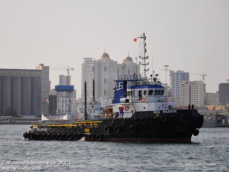 sea majestic (Tug) - IMO 9419046, MMSI 408325000, Call Sign A9HS under the flag of Bahrain