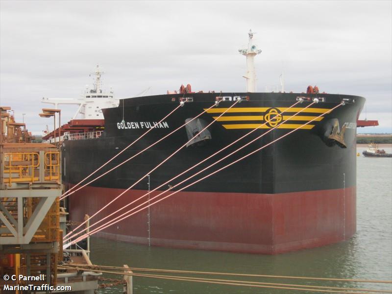 golden fulham (Bulk Carrier) - IMO 9701358, MMSI 477849900, Call Sign VRPA7 under the flag of Hong Kong