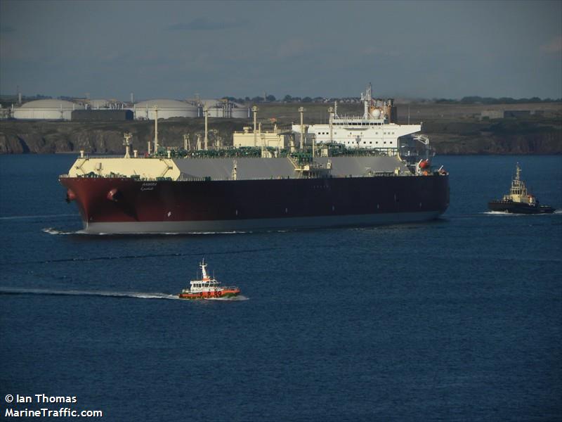 aamira (LNG Tanker) - IMO 9443401, MMSI 538003354, Call Sign V7QG2 under the flag of Marshall Islands