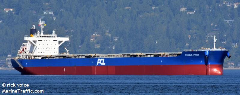 double pride (Bulk Carrier) - IMO 9633123, MMSI 538004811, Call Sign V7ZF5 under the flag of Marshall Islands