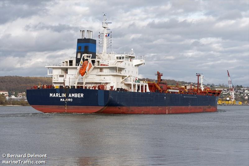 marlin amber (Chemical/Oil Products Tanker) - IMO 9697210, MMSI 538005802, Call Sign V7HD7 under the flag of Marshall Islands