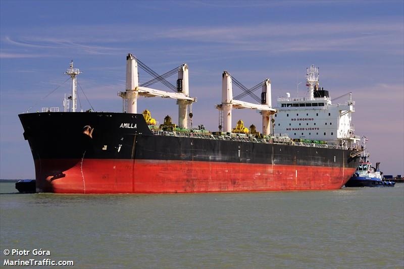 amilla (Bulk Carrier) - IMO 9498561, MMSI 538007893, Call Sign V7BD8 under the flag of Marshall Islands