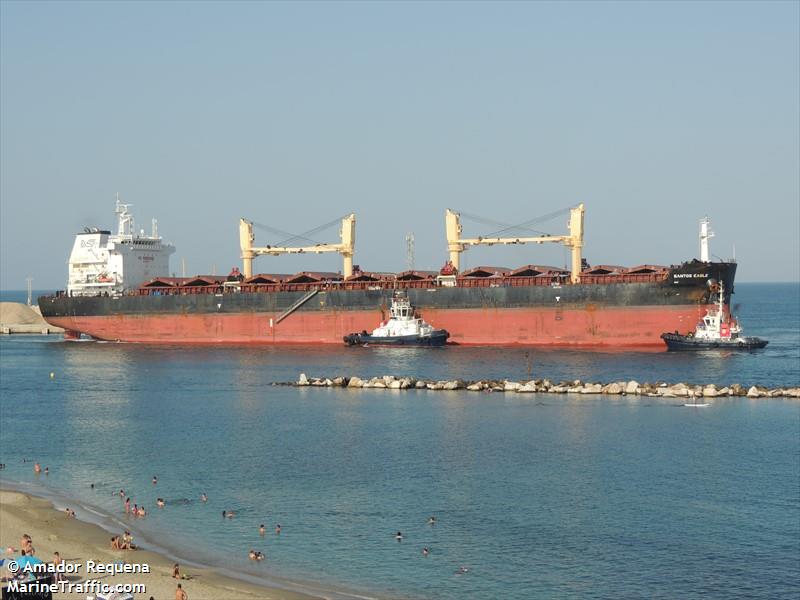 santos eagle (Bulk Carrier) - IMO 9699347, MMSI 538008641, Call Sign V7A2606 under the flag of Marshall Islands