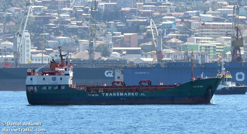 antonio (General Cargo Ship) - IMO 7211218, MMSI 725011100, Call Sign CBNT under the flag of Chile