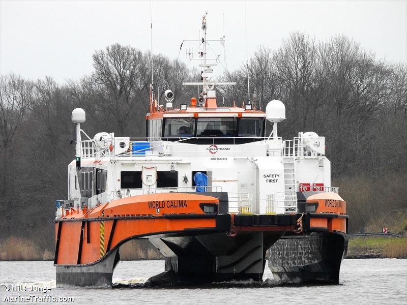 world calima (Offshore Tug/Supply Ship) - IMO 9684316, MMSI 219019934, Call Sign OWJX2 under the flag of Denmark