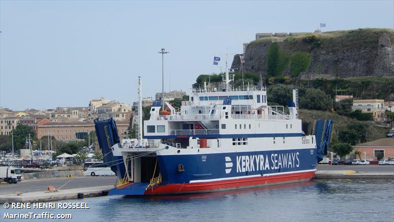 ionas (Passenger/Ro-Ro Cargo Ship) - IMO 8611659, MMSI 240010200, Call Sign SVA7427 under the flag of Greece