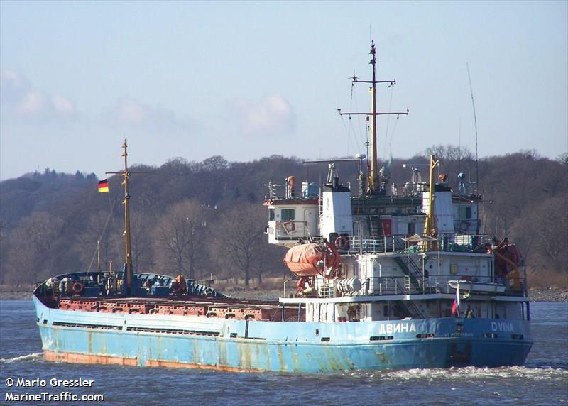 dvina (General Cargo Ship) - IMO 8866773, MMSI 273419410, Call Sign UIYL under the flag of Russia