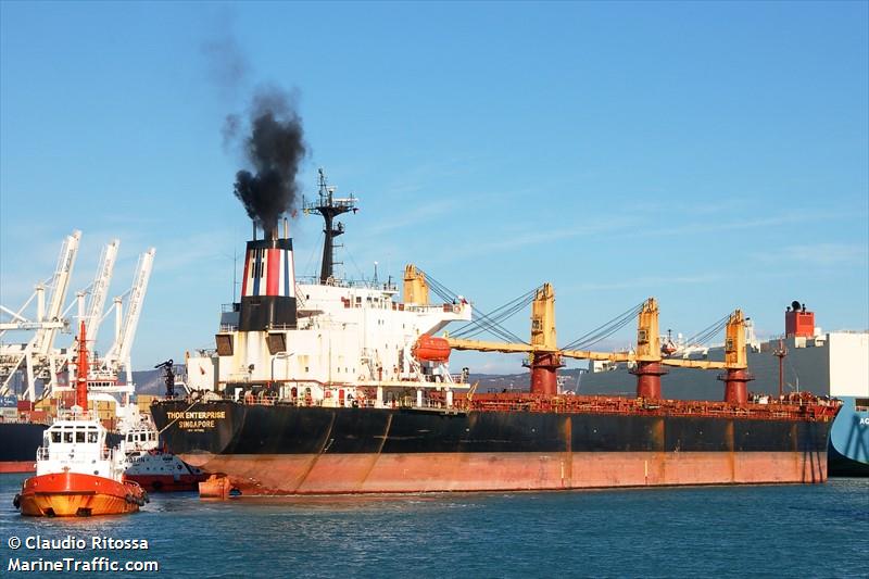 asian enterprise (Bulk Carrier) - IMO 9074822, MMSI 341049000, Call Sign V4FF4 under the flag of St Kitts & Nevis