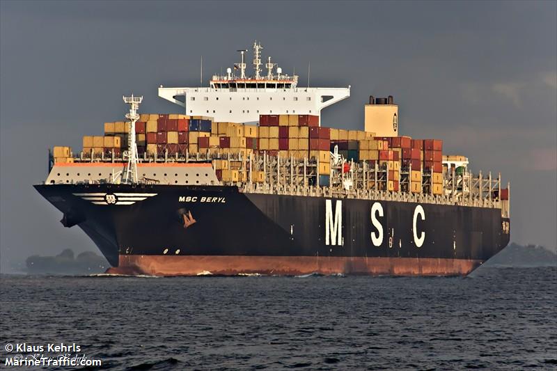 msc beryl (Container Ship) - IMO 9467392, MMSI 357926000, Call Sign 3EXV8 under the flag of Panama