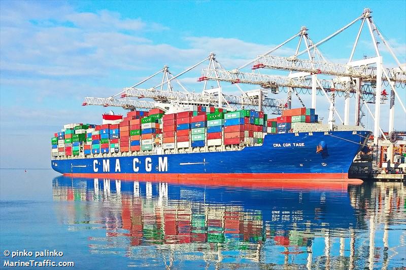 cma cgm tage (Container Ship) - IMO 9674555, MMSI 229988000, Call Sign 9HA3777 under the flag of Malta