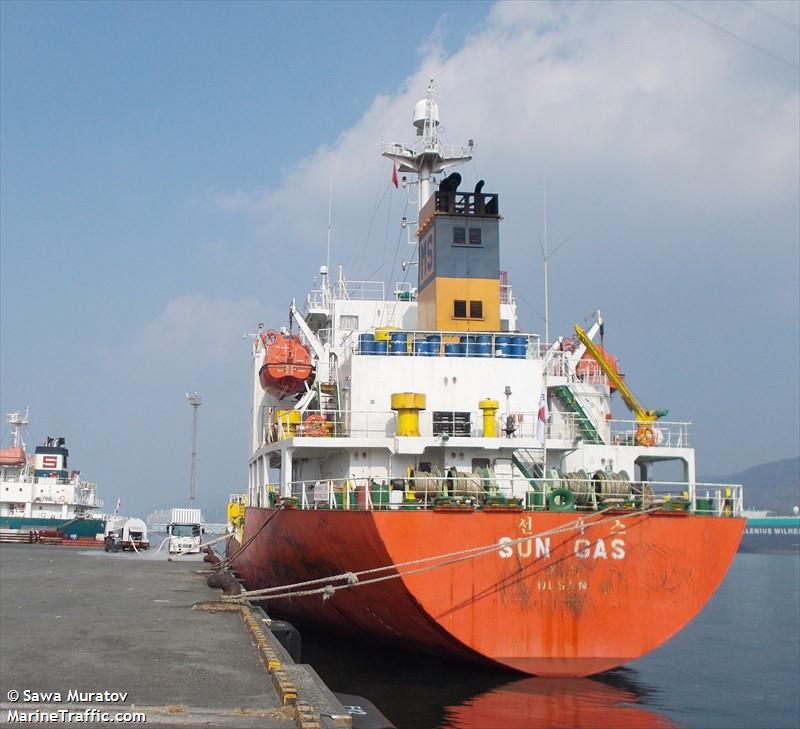 sun gas (LPG Tanker) - IMO 9186948, MMSI 312407000, Call Sign V3WL4 under the flag of Belize