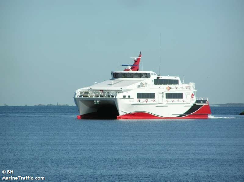 paria bullet (Passenger Ship) - IMO 9582128, MMSI 362063000, Call Sign 9YHR under the flag of Trinidad & Tobago