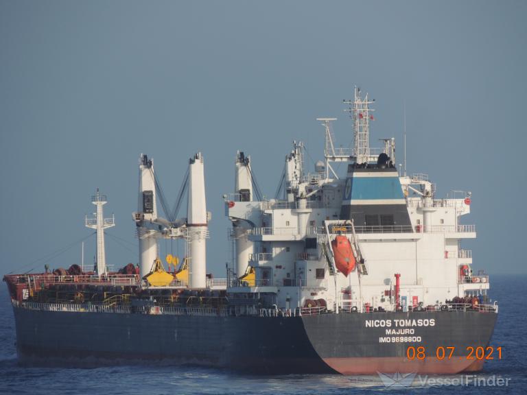 nicos tomasos (Bulk Carrier) - IMO 9698800, MMSI 538004335, Call Sign V7WM2 under the flag of Marshall Islands