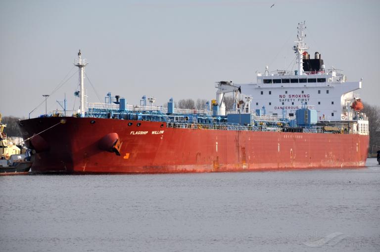 flagship willow (Chemical/Oil Products Tanker) - IMO 9512484, MMSI 538005301, Call Sign V7CP7 under the flag of Marshall Islands