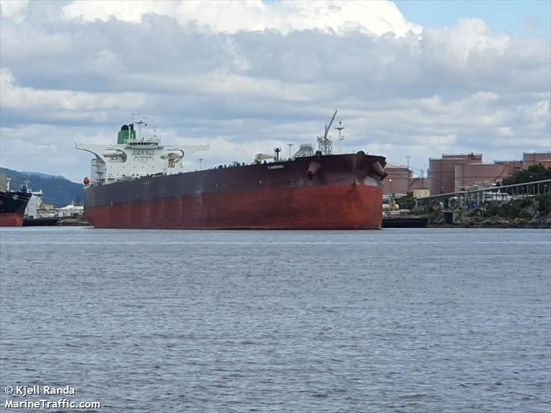 v. harmony (Crude Oil Tanker) - IMO 9845233, MMSI 538008382, Call Sign V7A2299 under the flag of Marshall Islands