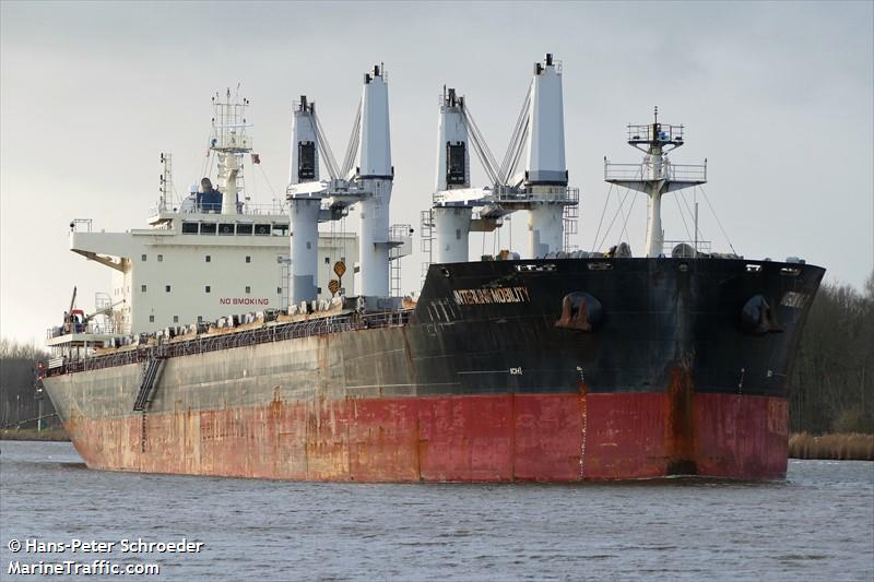 interlink mobility (Bulk Carrier) - IMO 9709233, MMSI 538005691, Call Sign V7GC5 under the flag of Marshall Islands