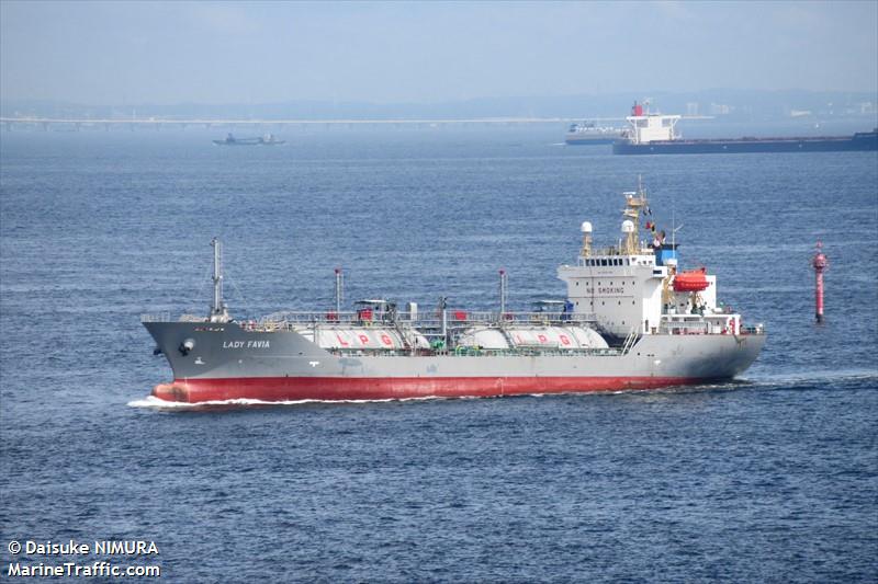 lady favia (LPG Tanker) - IMO 9237890, MMSI 574004140, Call Sign 3WSO7 under the flag of Vietnam