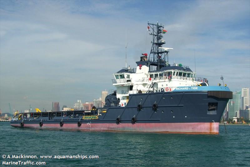 richard tide (Offshore Tug/Supply Ship) - IMO 9427378, MMSI 576533000, Call Sign YJQW4 under the flag of Vanuatu