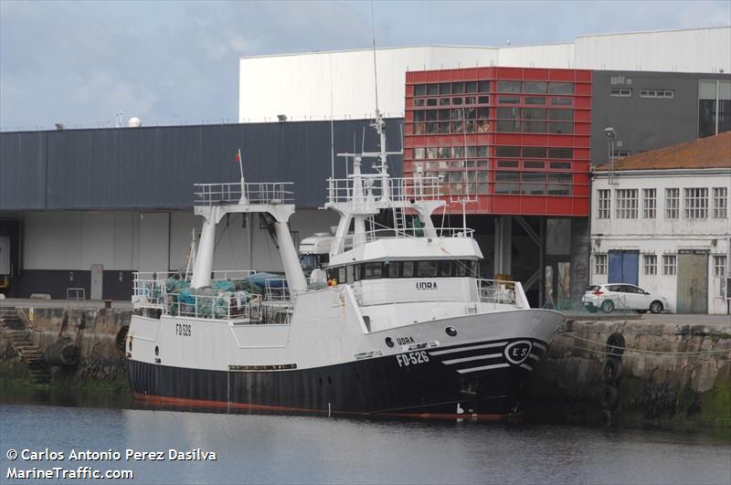 udra (Fishing vessel) - IMO , MMSI 235055004, Call Sign MRXG9 under the flag of United Kingdom (UK)