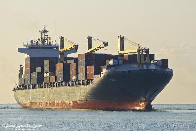 lodur (Container Ship) - IMO 9219381, MMSI 304504000, Call Sign V2CY under the flag of Antigua & Barbuda