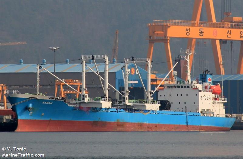 mabah (Refrigerated Cargo Ship) - IMO 9105358, MMSI 354493000, Call Sign 3FSC4 under the flag of Panama