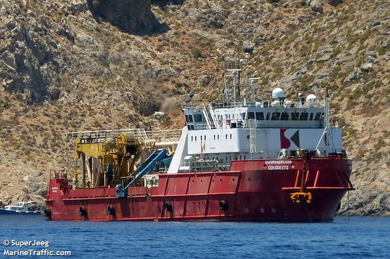 sapura conquest (Offshore Support Vessel) - IMO 9426439, MMSI 533020100, Call Sign 9MHZ3 under the flag of Malaysia