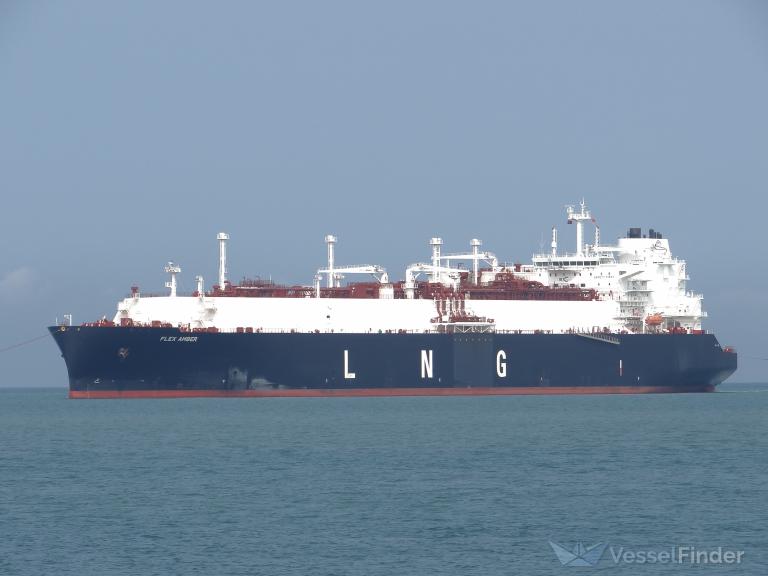 flex amber (LNG Tanker) - IMO 9857377, MMSI 538008881, Call Sign V7A2865 under the flag of Marshall Islands