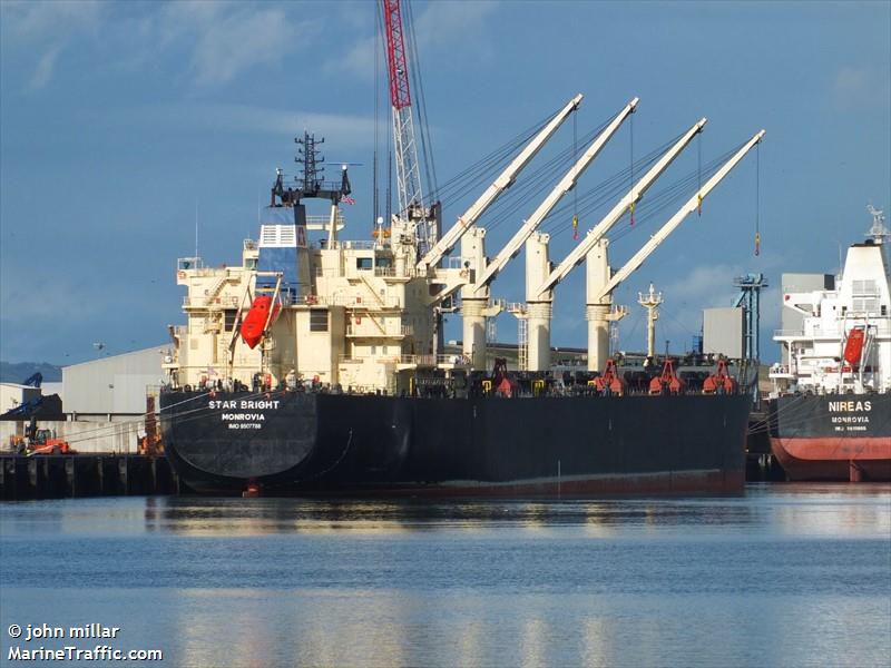 star bright (Bulk Carrier) - IMO 9507788, MMSI 636018927, Call Sign A8VC8 under the flag of Liberia
