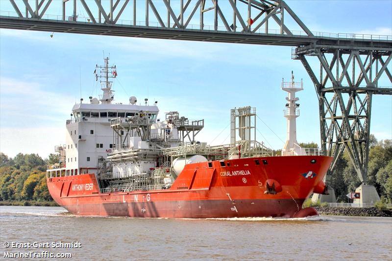 coral anthelia (Liquefied Gas) - IMO 9625140, MMSI 246272000, Call Sign PCPB under the flag of Netherlands