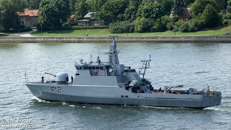 ltu warship p12 (Military ops) - IMO , MMSI 277156000, Call Sign LYPC under the flag of Lithuania