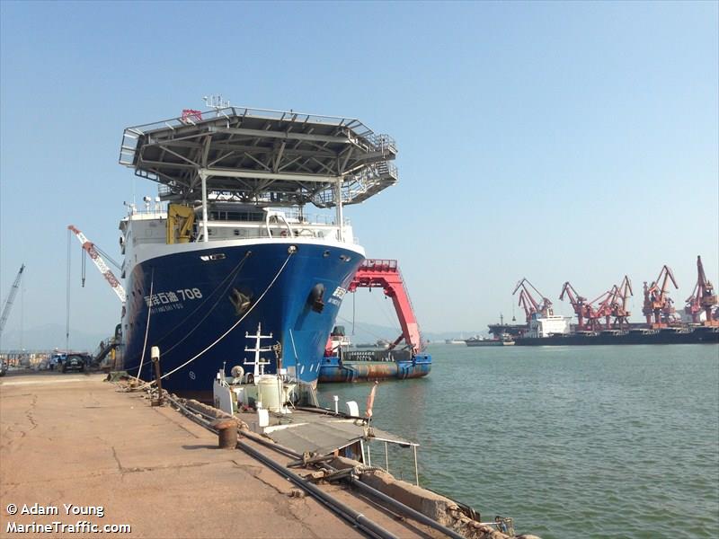 hai yang shi you 708 (Research Vessel) - IMO 9576480, MMSI 413303010, Call Sign BFDL under the flag of China