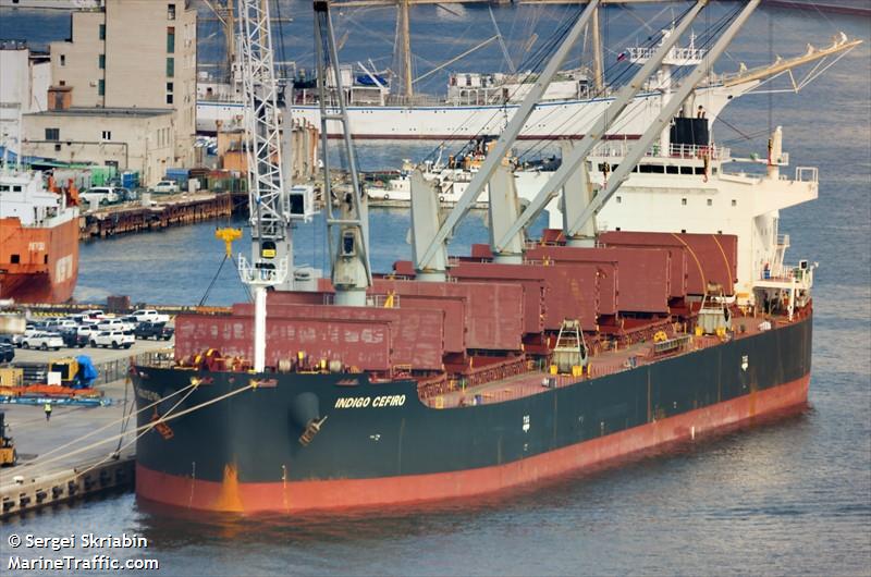 indigo cefiro (Bulk Carrier) - IMO 9584891, MMSI 538004655, Call Sign V7YG5 under the flag of Marshall Islands