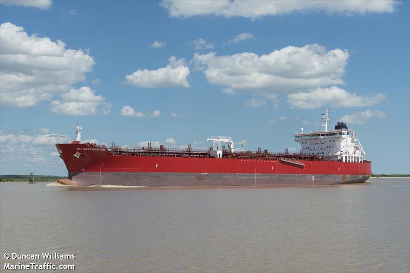 sti westminster (Chemical/Oil Products Tanker) - IMO 9706437, MMSI 538005539, Call Sign V7EV3 under the flag of Marshall Islands