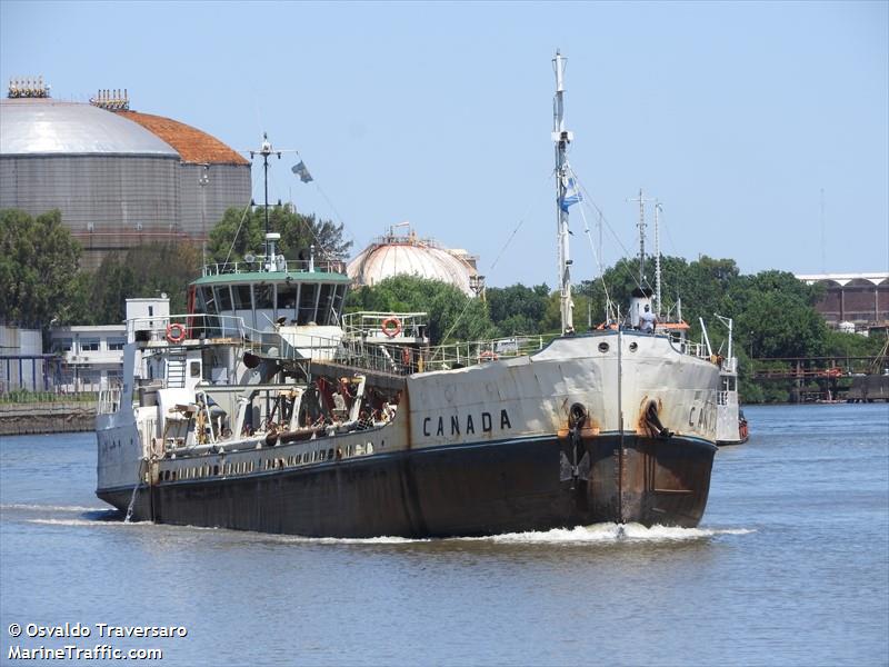 canada 0 0 (Cargo ship) - IMO , MMSI 701006331, Call Sign LW 6390 under the flag of Argentina